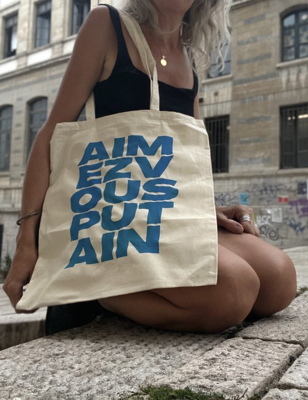 EMA XP - TOTE BAG AIMEZ VOUS PUTAIN BLEU – Image 2